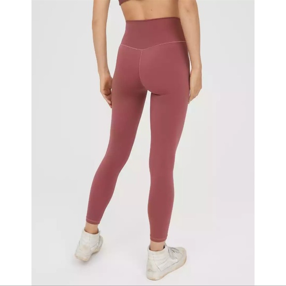 Offline by Aerie Crossover Real Me High Rise 7/8 Leggings Rose Pink Medium - Picture 3 of 12